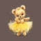 Adorable ballerina teddy clipart