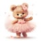 Adorable ballerina teddy scene