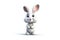 Adorable Bashful Bunny Cartoon Character on Transparent Background. AI