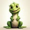 Adorable Basilisk Clip Art: Green Cute Animation Lizard With Fuzzy Fur