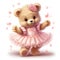 Adorable bear ballerina scene