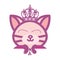 Adorable beauty kitty king doll logo and illustration