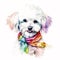 Adorable Bichon Frise Puppy in a Pastel Headband Bandana AI Generated