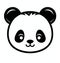 Adorable Black & White Panda Bear with Expressive Eyes in Nature, Generative AI