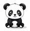 Adorable Black & White Panda Bear with Expressive Eyes in Nature, Generative AI