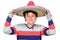 Adorable boy with a Mexican hat