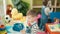 Adorable boys playing maraca at kindergarten