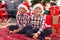 Adorable boys smiling confident celebrating christmas at home