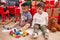 Adorable boys smiling confident celebrating christmas at home