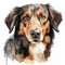 Adorable Canine Art with a White Background