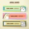 Adorable cartoon animal banner collection set