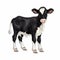 Adorable Cartoon Cow Silhouette On White Background
