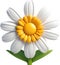 Adorable cartoon daisy in full bloom.
