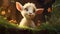 Adorable Cartoon Goat With Luminous Brushwork And Inventive Character Designs
