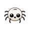 Adorable cartoon Halloween spider character with a cheerful expression on a white background