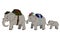 Adorable cartoon illustration whole elephant family