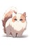 Adorable cartoon Persian cat in flat style, AI generative.