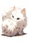 Adorable cartoon Persian cat in flat style, AI generative.