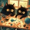 Adorable Cats in Detective Agency - 95 chars