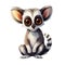 Adorable Character Illustration Ring-Tailed Lemur