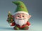 Adorable and charming christmas gnome 3D cartoon character With colorful fur