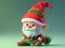 Adorable and charming christmas gnome 3D cartoon character With colorful fur