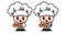 Adorable chef holding closed sign - Cute Adorable Doodle Illustration