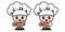 Adorable chef holding open sign - Cute Adorable Doodle Illustration