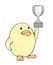 Adorable chick with trophy draw