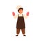 Adorable chief cook portrait. Cute little boy in professional baker uniform. Children in apron, toques, chefs hat, oven