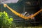 Adorable child lying in an orange hammock enjoying the sunshine of a Southeast Asian island