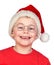 Adorable child with Santa Hat and glasses