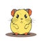 Adorable, childish hamster pet. Vector illustration drawn with a cheerful and cartoonish style. Hamster happy playful pose,