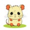 Adorable, childish hamster pet. Vector illustration drawn with a cheerful and cartoonish style. The little hamster is depicted in