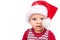 Adorable christmas child in a red hat