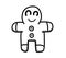 Adorable Christmas Gingerbread Man Doodle