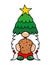 Adorable Christmas gnome with Christmas tree hat - gnome with Santa cookie.