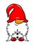 Adorable Christmas gnome in snowman costume - gnome with Santa hat.