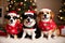 Adorable Christmas Themed Pet Bandanas for Festive Pets.AI Generated