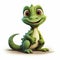 Adorable Clip Art Basilisk With Fuzzy Fur And Cute Expression