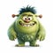 Adorable Clip Art Ogre With Fuzzy Fur And Cute Expression