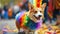 Adorable corgi dog with rainbow-colored fur - pride parade symbol, lgbtq celebration concept