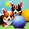 Adorable Corgi Puppies in Playful Action