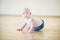 Adorable crawling baby girl