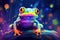 Adorable Cute colorful bright frog. Generate Ai