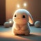 Adorable cute white happy rabbit