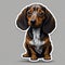 Adorable Dachshund Cartoon Sticker: A Cute and Playful Companion