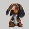 Adorable Dachshund Cartoon Sticker: A Cute and Playful Companion