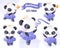 Adorable Dancing Panda Clip-art Set