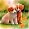 Adorable Double Trouble - Watercolor Pair of Puppies